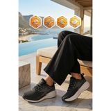 Walkway Siyah Beyaz Fileli Hafif Esnek Hafızalı Taban Unisex Spor Ayakkabı Flexion G - 00Siyah-Beyaz