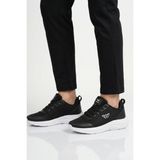 Walkway Siyah Beyaz Fileli Hafif Esnek Hava Alabilen Unisex Spor Ayakkabı Pete G - 00Siyah-Beyaz