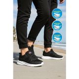 Walkway Siyah-Beyaz Fileli Hafif Esnek Rahat Tabanlı Unisex Yürüyüş ve Spor Ayakkabı 2029