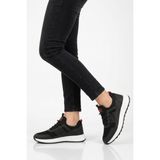 Walkway Siyah Beyaz Fileli Unisex Spor Ayakkabı - Renkli