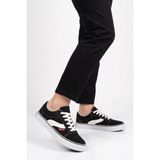 Walkway Siyah Dar Kalıp Nefes Alan Bağcıklı Keten Erkek Spor Ayakkabı Sneaker 1002 G