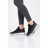 Walkway Siyah-Füme Fileli Hafif Esnek Unisex Spor Ayakkabı Molen 118 G - Siyah - Füme