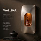 Wallbar Uçak Penceresi İlhamlı Endüstriyel Duvar Barı, Perçinli Metal Gövde, Sıcak LED Aydınlatmalı, Kolay Montajlı Minimalist İçki Rafı