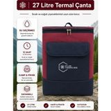 Wallery Bags 27 lt Isı Yalıtımlı Sırt Çantası Dayanıklı Su Geçirmez Kumaş ile Piknik Kamp Plaj İçin - Bordo