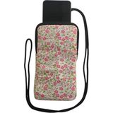 Wallery Bags Desenli Askılı Telefon Çantası – Cüzdan & Boyun Çantası - Krem
