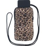 Wallery Bags Desenli Askılı Telefon Çantası – Cüzdan & Boyun Çantası - Leopar