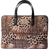 Wallery Bags Leopar Desenli Suni Deri 13-14 Inç Laptop Çantası Koruma Özellikleriyle Şık - 36x26x2