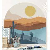 Wallhuman Bohem Gün Batımı Çocuk Odası ve Ev Dekorasyon Stickerı - 100 x 100 cm - Renkli