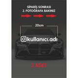 Wallhuman Instagram Logolu Kullanıcı Adı - 2 Adet 20 cm - Araç Kelebek Cam Sticker Etiketi Folyo Kesim - Beyaz