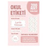 WALLHUMAN Okul Kalem Defter Etiketi Çiçek Temalı Özel Isim Yazılabilen Etiket - 200 Adet