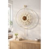 Wallover Design Büyük Boy Flow Bej Sessiz Duvar Saati Sessiz Quartz Mekanizma 50x75, Modern Duvar Saati