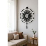 Wallover Design Büyük Boy Flow Siyah Duvar Saati Sessiz Quartz Mekanizma 50x75, Modern Duvar Saati