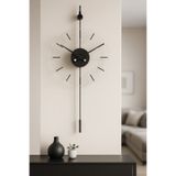 Wallover Design Büyük Boy İnfinty Siyah/Siyah Camlı (KIRILMAZ) Sessiz Duvar Saati , Modern Duvar Saati 33x85