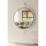 Wallover Design Büyük Boy Massivve Gold 50 cm Kablosuz Pilli LED Ayna, Makyaj Aynası, Dresuar Aynası Modern Dekoratif Duvar Aynası - Beyaz - 50 x 75