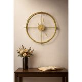 Wallover Design Jumbo Modern Duvar Saati – Gold/Gold Detaylı, Sessiz Quartz Mekanizma, 55x55 cm(Mobilya)