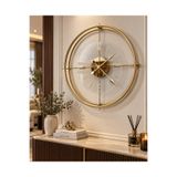 Wallover Design Jumbo Modern Duvar Saati – Gold/Gold Detaylı, Sessiz Quartz Mekanizma, 55x55 cm(Mobilya)