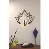 Wallover Design Lotus Damla Kablosuz (Pilli LED) Modern Dekoratif Metal Ayna Tablo
