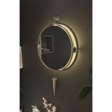Wallover Design Lustra Mat Gümüş - Xxl Dev Boy - Kablosuz Ledli Dekoratif Ayna – Modern Dekoratif (Mobilya) Ayna - 60 x 90