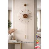 Wallover Design Metal ORJİNAL TEMPERLİ GERÇEK CAMLI Büyük Boy İnfinty Gold/Ceviz Dekoratif Sessiz Metal Duvar Saati , Modern Metal Duvar Saati 33x85