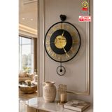 Wallover Design Orion Roma Rakamlı Gold/Siyah Metal Sessiz Duvar Saati 40x60 cm - Kırılmaz Camlı Sessiz Modern Lüks Duvar Saati