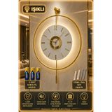 Wallover Design Orjinal Metal- İskandinav Kristal Kadran Gold (BÜYÜK BOY 50X75CM) Metal Sessiz Duvar Saati