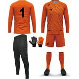 Wallzon Kaleci Forma Takımı,zenga Model (Forma-Şort Süngersiz,eşofman Süngerli)Eldiven+Çorap Dahil 5'li Set - Turuncu - 2XL