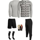 Wallzon Kaleci Forma,eşofman,şort,eldiven,çorap Casillas Model 5'li Set - Gri - Siyah
