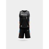 Wallzon Özel Tasarım Basketbol Forması (Forma-Şort) - Siyah - 2XL