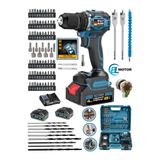 Waltmann Alman Wxr-2800 Darbeli Kömürsüz Motor Samsung Pilli 2 Akülü Vidalama Matkap + 84 Parça Aksesuar Set