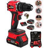 Waltmann Alman Wxr-3400 Darbeli Kömürsüz Motor Samsung Pilli 2 Akülü Vidalama Matkap + 84 Parça Aksesuar Set