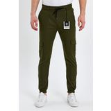 wamoss Slim Fit Beli Ve Paçası Lastikli Kargo Cep Haki Yeşil Pantolon 2025 Yk1