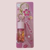 Wanda Nara Cosmetics Lipgloss Mirocolor Tropikal Kokulu Işıltılı Lip Gloss + Şirin Peluş Anahtarlıklı Çocuk-Genç Her Yaşa - Pembe-Mor-Krem