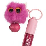 Wanda Nara Cosmetics Lipgloss Tropikal Kokulu Işıltılı Lip Gloss + Şirin Peluş Anahtarlık Seti Çocuk-Genç Magic Your Life - Pembe-Mor-Krem