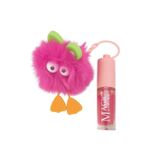 Wanda Nara Cosmetics Lipgloss Tropikal Kokulu Işıltılı Lip Gloss + Şirin Peluş Anahtarlık Seti Çocuk-Genç Magic Your Life