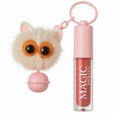 Wanda Nara Cosmetics Tropikal Kokulu Işıltılı Lip Gloss + Şirin Peluş Anahtarlık Seti Ultra Parlak, Aloe Esanslı Lipgloss 1 AD