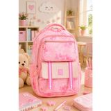 Wander Bag B-24 Kız Çocuk Ilkokul Ortaokul Okul Çantası Çiçek Desenli Ortopedik Sırt Çantası - 1 - Pembe