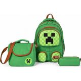 Wander Craft Desenli 3’lü Ilkokul Okul Çantası Seti Beslenme Çantası Kalemlik Su Geçirmez Yeşil Sırt Çantası - 1