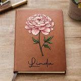 WANDER PRINTS Kişiselleştirilmiş Deri Günlük - Kadınlar için Hediye, Anneler Günü, Sevgililer Günü, Şükran Günü, Noel, Doğum Günleri, Yıldönümü - Doğum Ayı Çiçekler Diktiğiniz Yerde Çiçek Açar