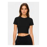 WANDER TAPESTRY Kısa Kollu Crop Fit Basic Kadın Tişört | Bisiklet Yaka Baskısız Bluz Likralı Kaliteli Premium Kumaş