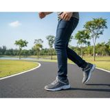 WanderFull Erkek Siyah Spor Ayakkabı Yürüyüş Koşu Ayakkabısı Hava Alan Fileli Sneaker - Füme