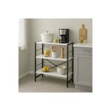 WANDOO 3 Raflı Çok Amaçlı Metal ve Ahşap Dolap – Kitaplık, Mutfak, Kırtasiye ve Banyo Rafı – 60x30x90 cm
