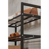 WANDOO 3 Raflı Metal Ayakkabılık 60x62x24 cm Portatif Ayakkabı Düzenleyici Çok Katlı Ayakkabı Rafı Siyah