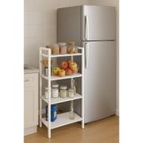 WANDOO 4 Katlı Metal Çerçeveli BEYAZ Raf – Mutfak & Banyo Düzenleyici Çok Amaçlı Organizer (98x39x22 cm)
