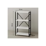 WANDOO 4 Raflı Çok Amaçlı Metal ve Ahşap Dolap – Kitaplık, Mutfak, Kırtasiye ve Banyo Rafı – 60x30x120 cm