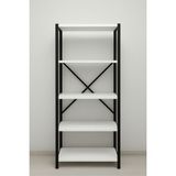 Wandoo Çok Amaçlı Mutfak Rafı Metal Gövde Beyaz Raflarla 5 Raflı 59,7x25,5x150 cm
