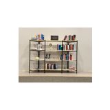 WANDOO Dekoratif Geniş 4 Raflı Metal Kitaplık Dosya Kitap Rafı Ofis Salon Raf 120x30x123