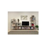 Wandoo Dekoratif Geniş Raflı Metal Tv Ünitesi, Kitaplık, Dosya Kitap Rafı, Ofis Salon Rafı 300X160CM