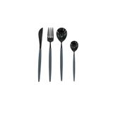 Wanelli Rotti FX1068 Gri Siyah 24 Parça Yuvarlak Yemek Takımı