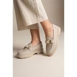 Wanetti 03431 Kadın Ortopedik Günlük Loafer Ayakkabı - Krem