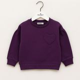 Wanex Kız Çocuk Kalp Detaylı Uzun Kollu Sweatshirt (2–7 Yaş) - Mor - 3 Yaş